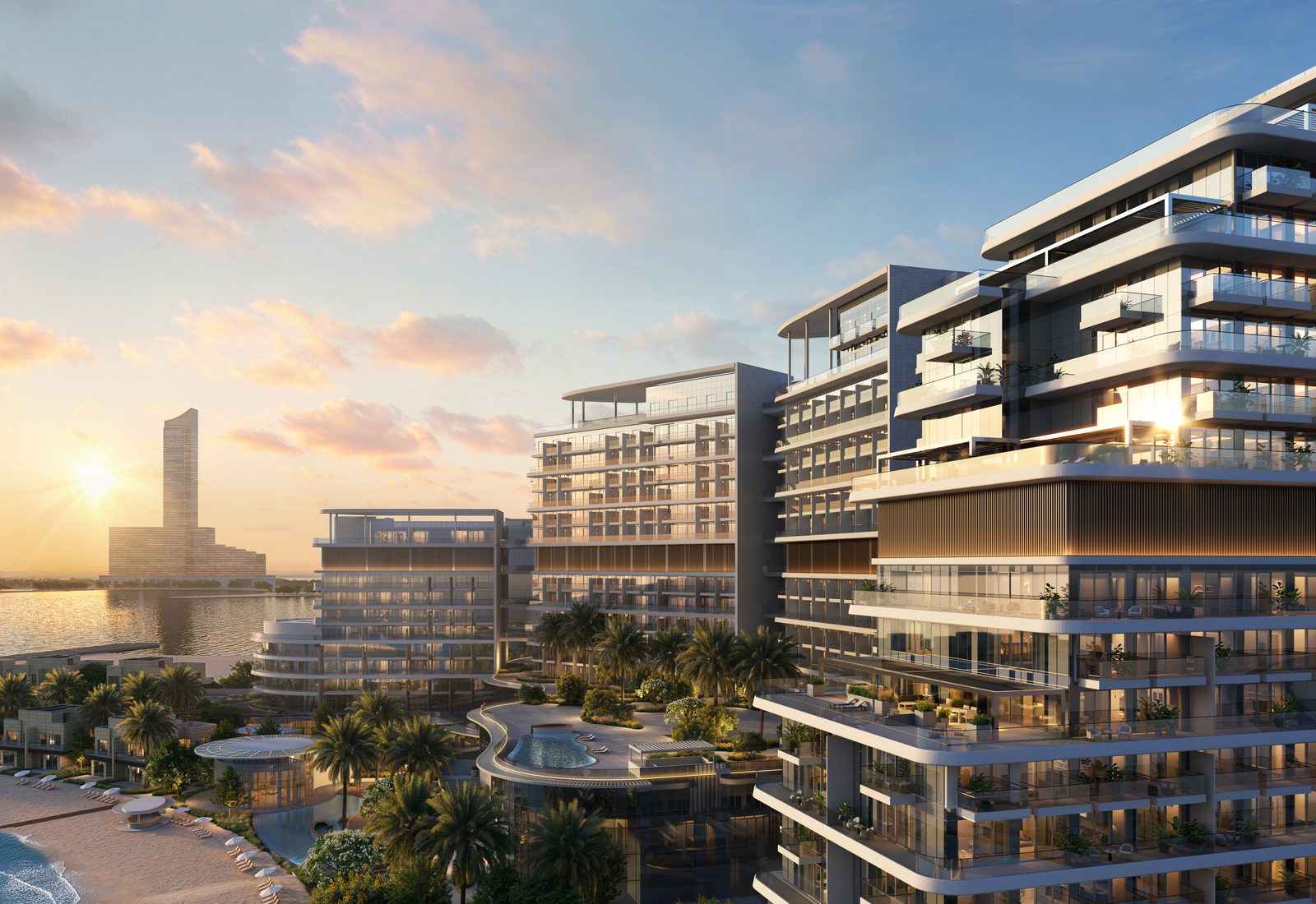 The Residences at Nasim Al Bahr at sunset